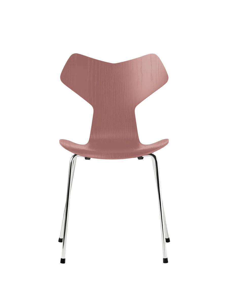 3130 Grand Prix stol i farvet ask af Arne Jacobsen Wild Rose / Krom - Jacobsen Plus