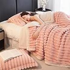 XZZHSM filt, lyxig korallfleece-filt, komfort hela dagen för hem, kontor och resor, perfekt mikrofiberöverkast för säng, soffa och nattvärme (rosa, S: 39 × 59 tum, 1,03 kg))