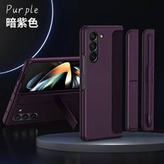 Fold 5 Etui, Etui Kompatibel Med Samsung Galaxy Z Fold 5 Med Aftagelig S Pen Holder Og Kickstand & Kapacitiv Pen Mørk Lilla