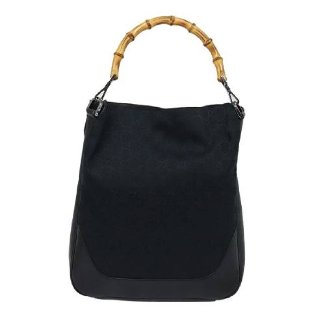Gucci Vintage Pre-owned Canvas Håndtaske - Vintage - Dame - Sort - ONE SIZE -