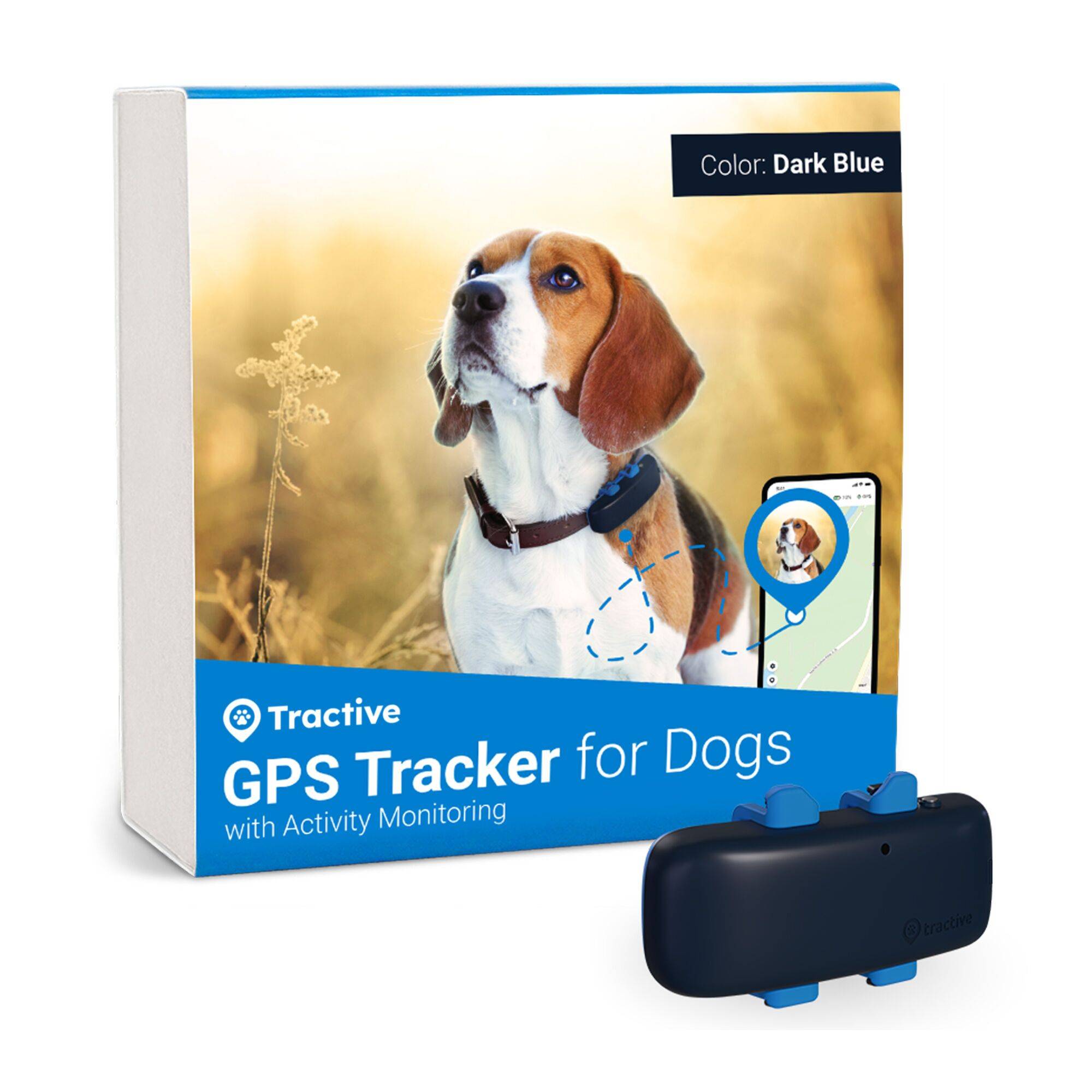 Tractive GPS DOG 4 - GPS-spårare för hundar med aktivitetsmätning | EXKL. ABONNEMANG | TRNJADB | Midnattsblå