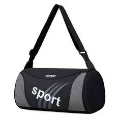Casual Color Block Cylindrical Sports Sling Bag, Leisure Letter Graphic Cylindrical Sports Gym Bag, Portable Zipper Lightweight Travel Handbag Fashion - Multicolor
