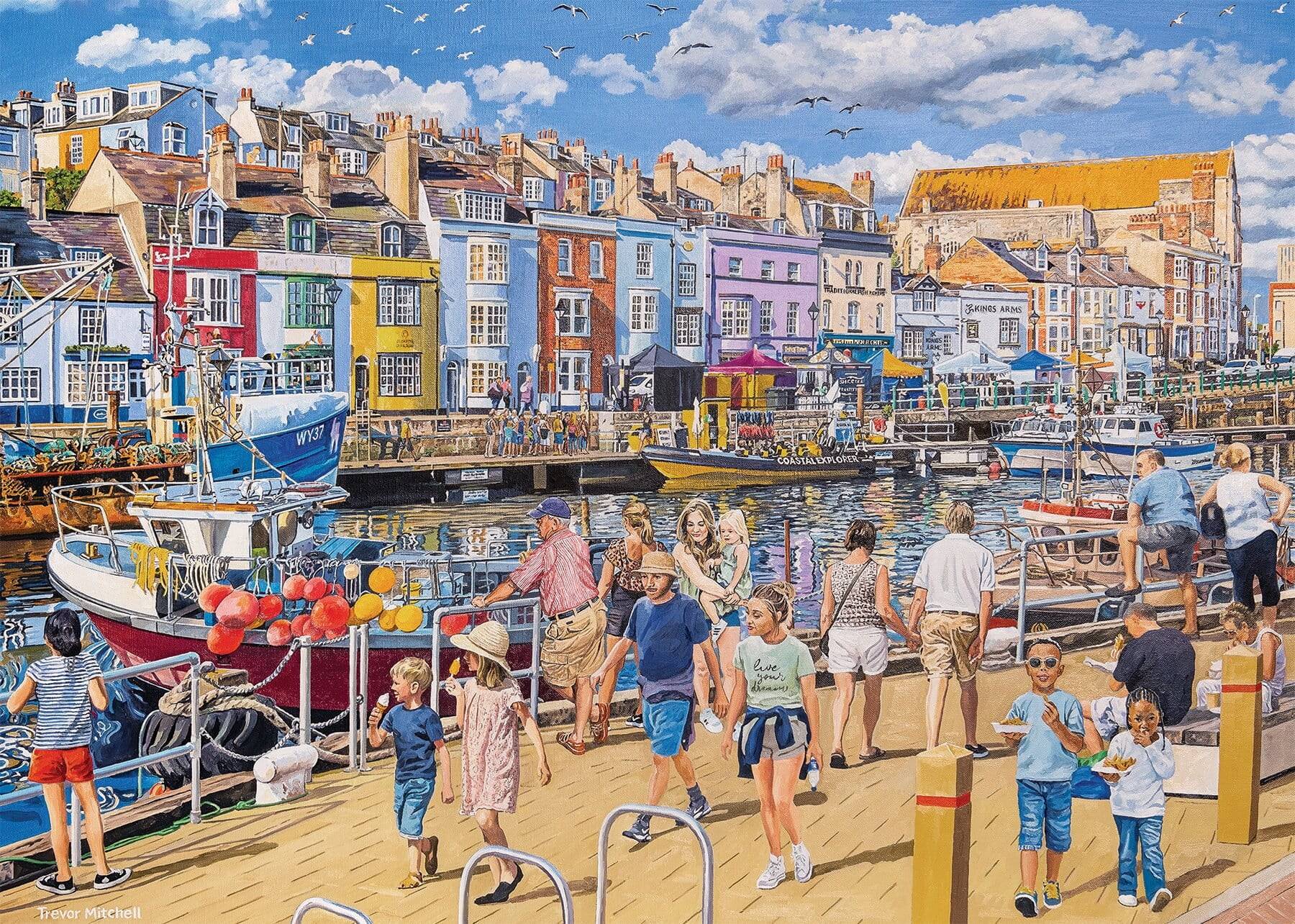 Falcon de luxe Weymouth Harbour 1000 Piece Jigsaw Puzzle - Default Title