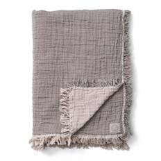 &Tradition - Cotton Throw SC32 140x210 cm Cloud/ Slate - Plädar & filtar - Space Copenhagen - Beige,Grå