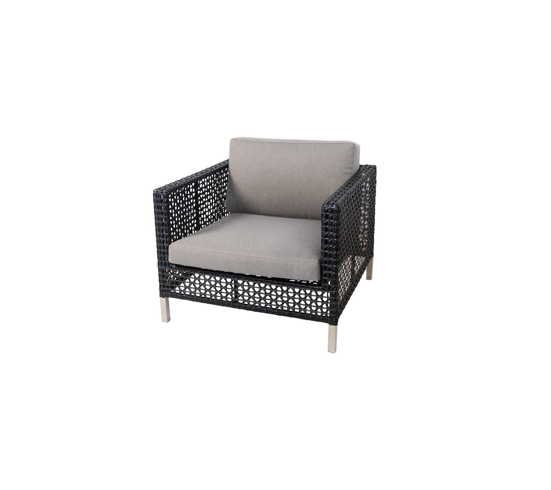 Connect loungestol - Taupe, large round Weave / White, Natté w/QuickDry & Airflow