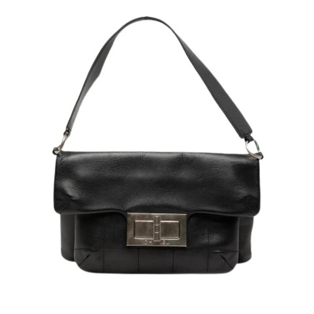 Chanel Vintage Pre-owned Flap Skuldertaske - Vintage - Dame - Sort - ONE SIZE - Uld
