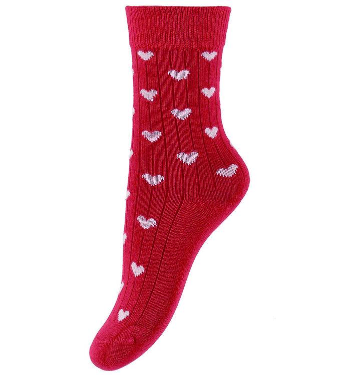 Minipop Strumpor - Rib - Bambu - Chili Pepper/Off White - MiniPop - 19/22 - Strumpor