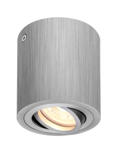 TRILEDO Påbygningsspot i aluminium Ø8,5 cm 1 x GU10 LED - Børstet aluminium