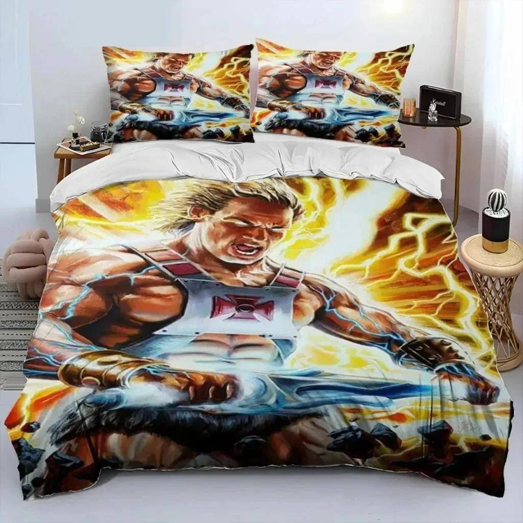 He Man The Masters Of The Universe Sängset Pojkar Flickor Twin Queen Size Påslakan Örngott Säng Barn Vuxen EU Single 135x200cm