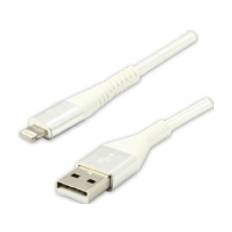 USB cable USB cable (2.0), USB A M - Apple Lightning C89 M, 2m, MFi certificate, 5V/2.4A, white, Logo, box, nylon braid, aluminum cover