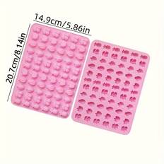 TEMU 66-cavity Silicone Candy Mold - Mini Gummy & Chocolate Making Kit For Baking, , Candies, And Wax Melts - Fruit Shaped Treats Mold For Ice Cubes