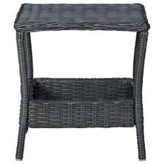 Loungesidebord 45 x 45 x 46,5 cm Polyrattan Mørkegrå