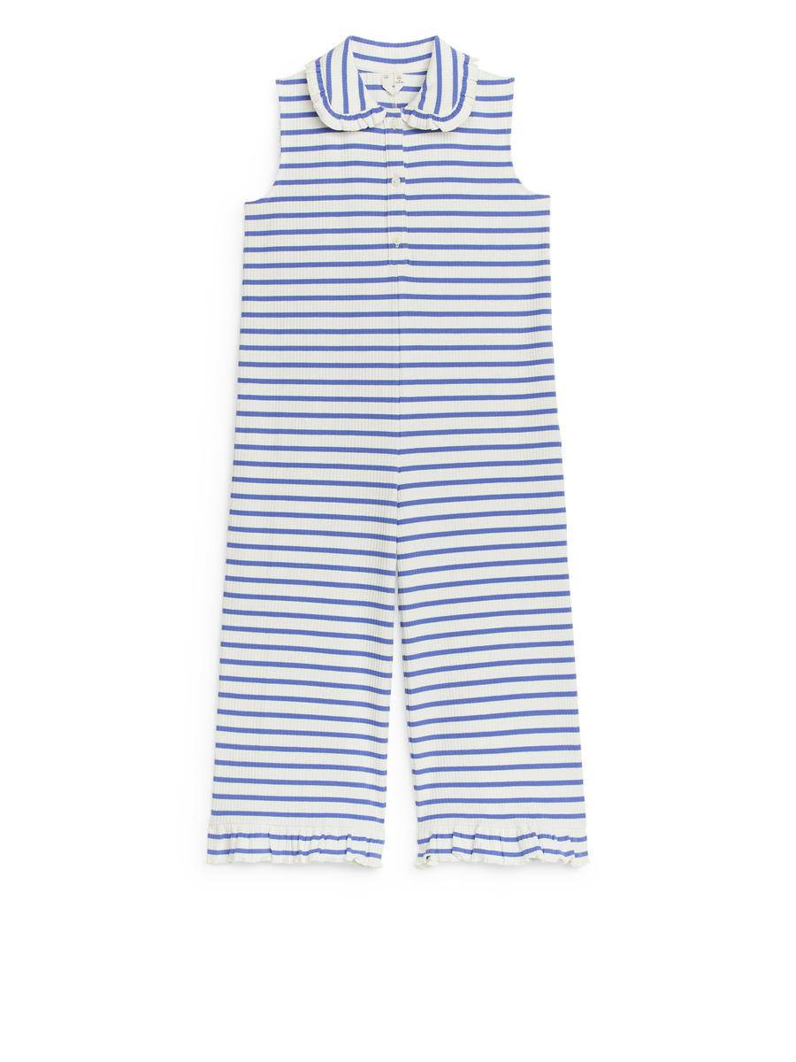 ARKET Frill-Collar Jumpsuit -White, 116