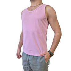 STONES Herren Tank Top Baumwoll-Shirt Rundhals-Top Achsel-Shirt Unterhemd Pink