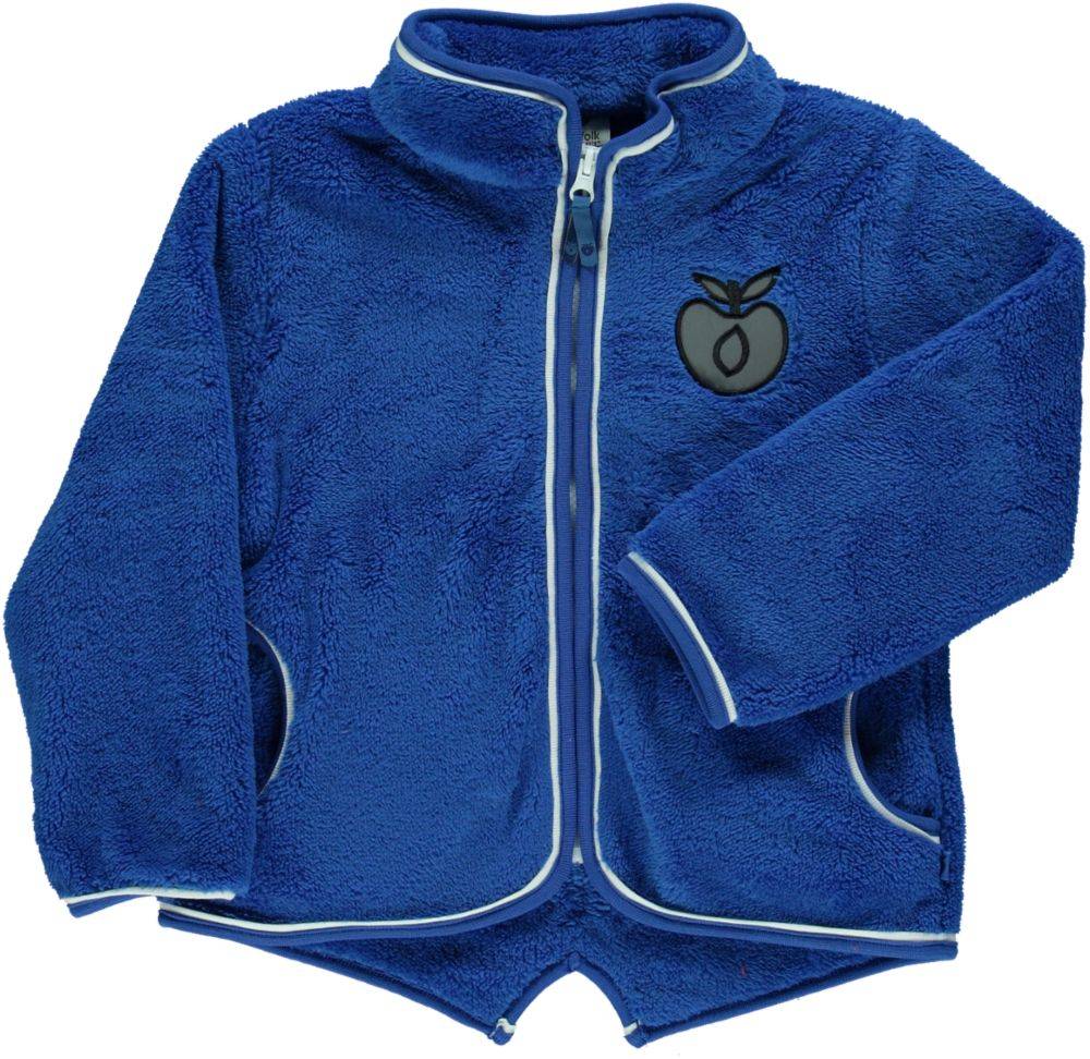 Fleece jakke med Æbler - Blue / 4-5