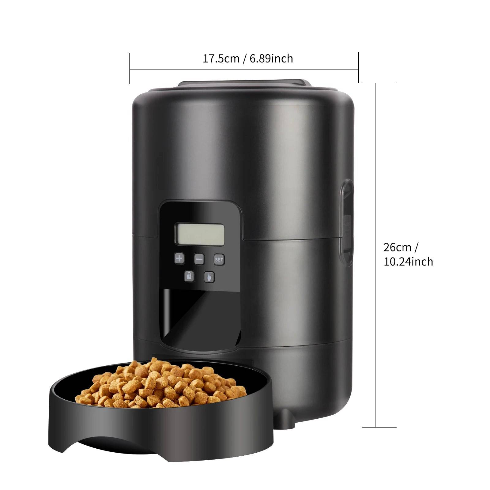 2L Smart Programmable Cat Feeder with LCD Display & Voice Recording - Button model-C / 2L / USB Type-C