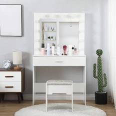 Cindy vitt sminkbord med stol