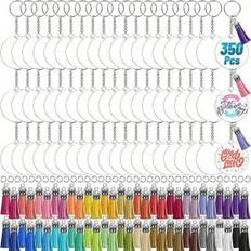 350 st Blank Transparent Akryl Nyckel Hår Embryo Bälte Nyckelring Nyckelring Tofsar DIY Accessoarer DIY Akryl Creative Key Spänne Hänge - Multifärgad - En-Storlek