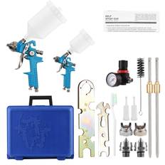 Gravity Feed HVLP Air Spray Gun Kit HVLP Spray Gun Small & Large Air Paint Sprayers med 125ml &