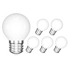 ENUOTEK E27 LED Lampa, 4W 540Lm Kallvit 6000K, Små Golfbollslampor med Edisonskruv SES G45 LED Glödlampor, 40W Ekvivalent Glödlampsbelysning, Klass D Energieffektivitet, Ej Dimbar, Paket om 6