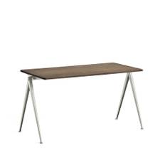 HAY Pyramid 01 skrivbord oak smoked, 140x65cm, beige stålstativ - Beige