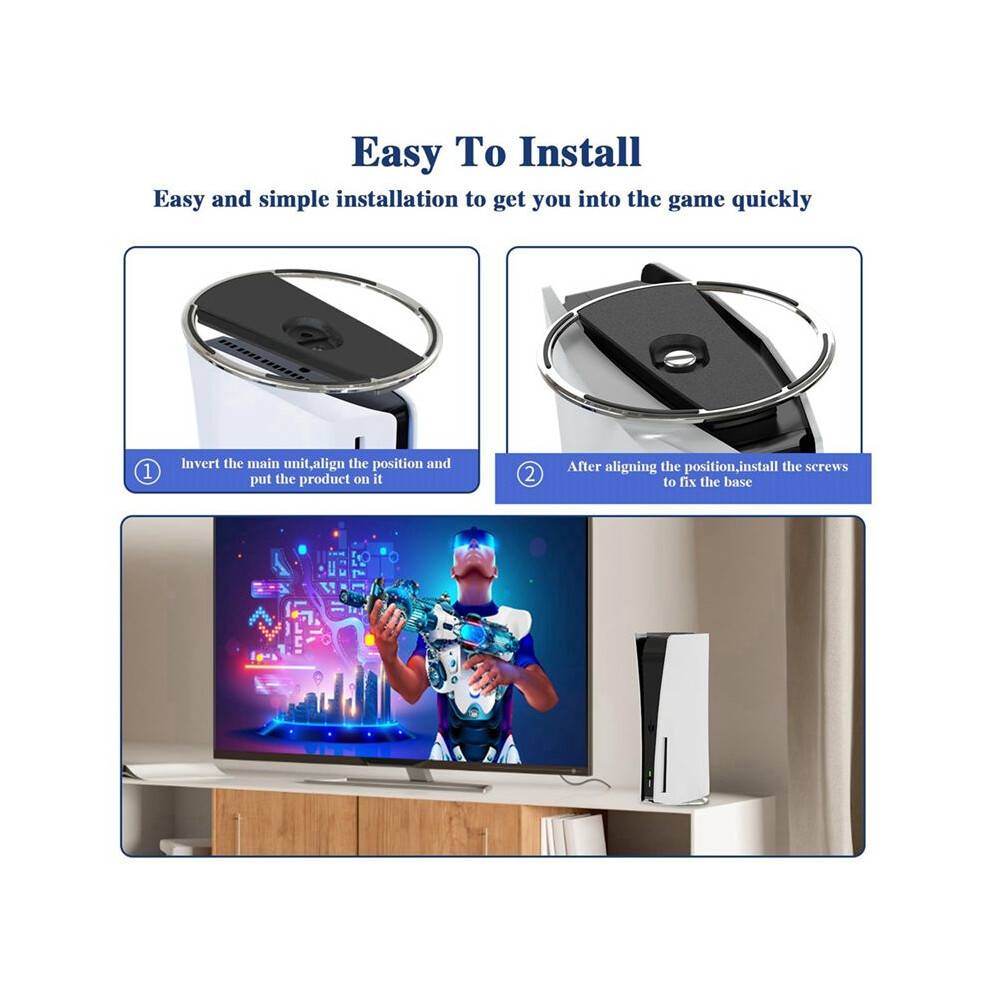 Slim Vertical Stand for PS5 Secure, Stylish Base for 5 Disc & Digital Models