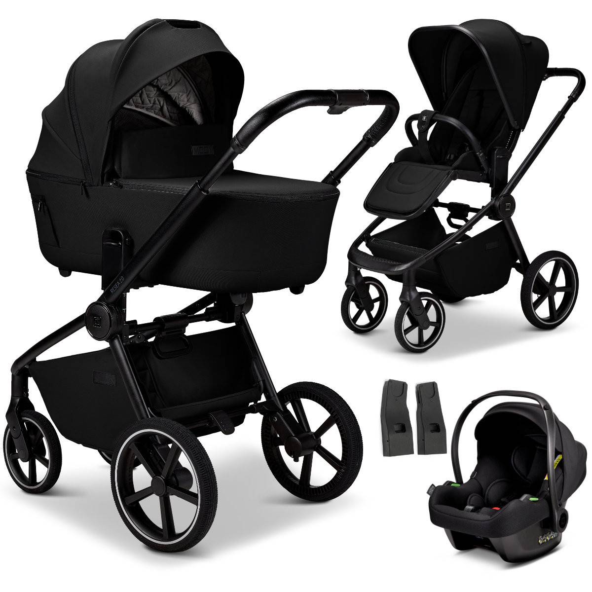 Moon ReSea 2.0 Stroller Set 3 in 1 including Moon COSMO 2.0 Car Seat - Onyx