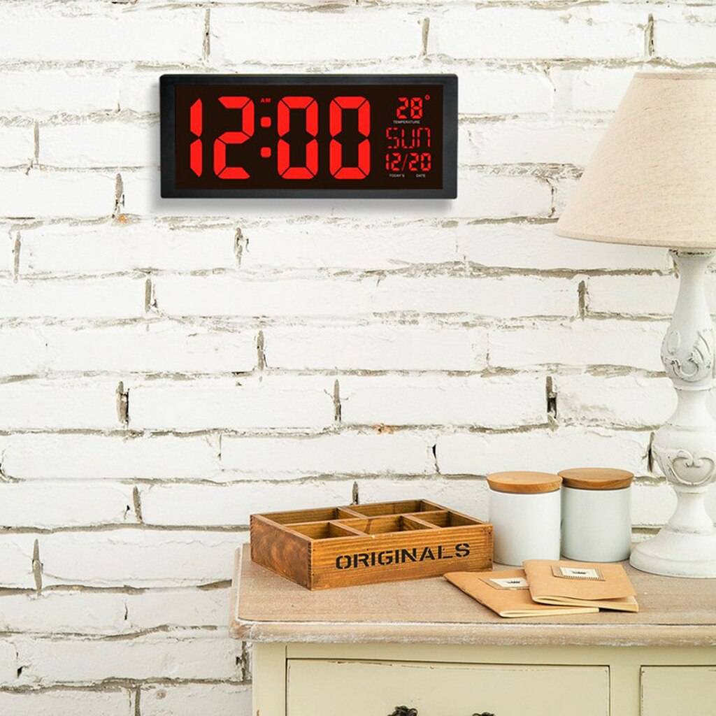 Stor Digital LED Väggklocka