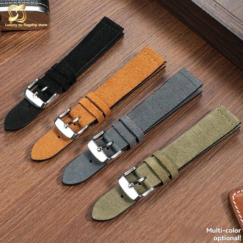 För Casio a168we AE-1200/1300 F91w A159 F105 A158 a169 f91w SGW-300 Vintageklocka Mockaläderrem Klockarmband 18mm