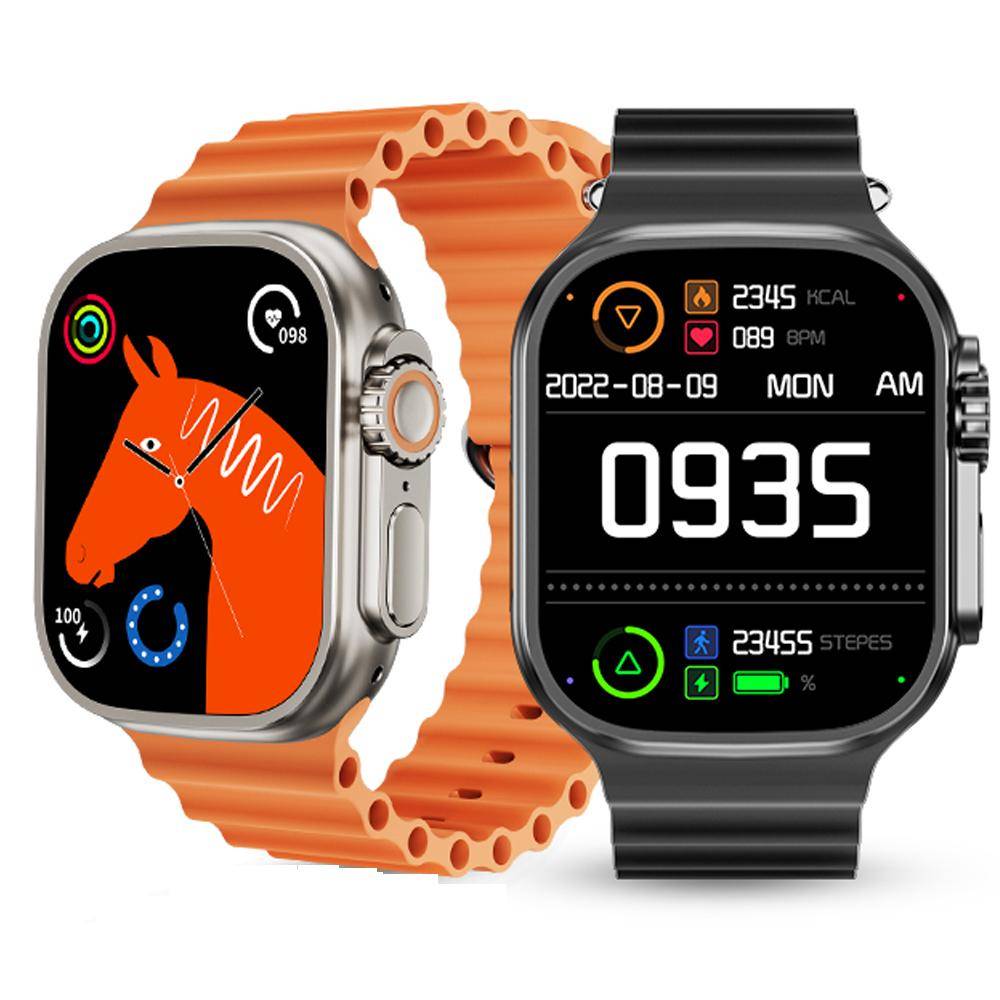 Smart Watch Ultra 8 Herr Dam Trådlös Laddning Sport Smartwatch Bluetooth Samtal Puls Vattentät För IOS Android-telefon