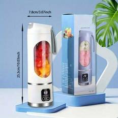 Bärbar mixer lämplig för milkshakes och smoothies, utrustad med resekopp och lock, personlig mini bärbar mixer USB-laddningsbar bärbar juicepress, läm - Multifärgad (Vit,Purpur,mörkgrön)