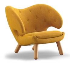 House of Finn Juhl - Pelican Chair With Buttons, Dark oiled oak, Cat. 3 Watercolour, Butterscotch Yellow - Lænestole - Finn Juhl - Træ farvet,Gul - Træ/Tekstilmateriale