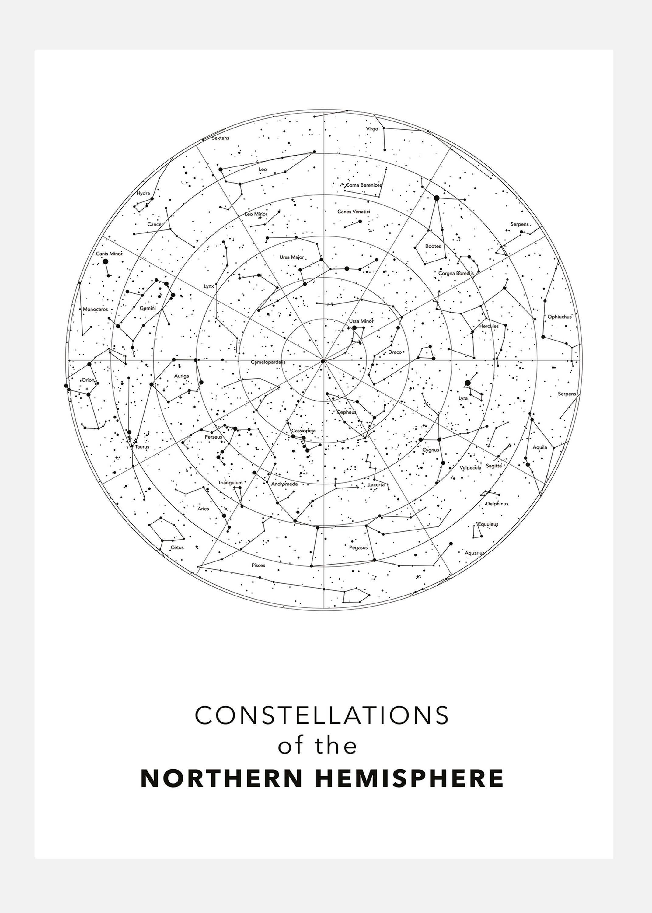 Northern Hemisphere Canvastavla (70x100 cm)