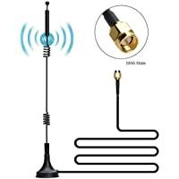 COVVY Dual-Band Magnetisk antenn 12 DB Omni-Directional 2.4G 5G / 5.8G Whip Antenna - SMA Male Connector with 9.8ft Cable - Extend for CCTV Security Camera IP Camera FPV Drone