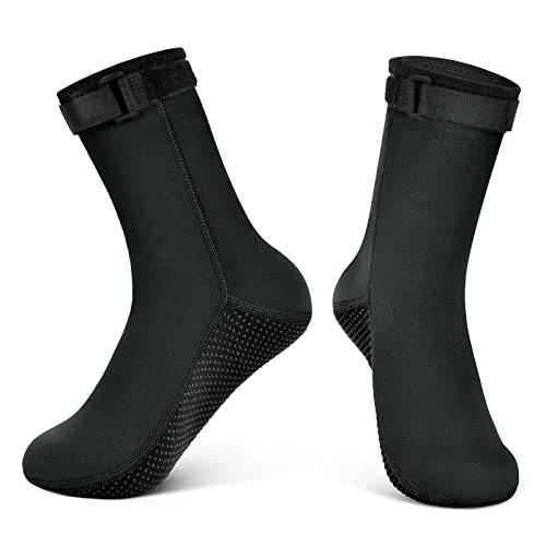 flintronic 3 mm neoprenstrumpor, dykstrumpor, neoprenstrumpor med spänne, halkfria simstrumpor för vattensporter för män och kvinnor, för snorkling, surfing, segling, snorkling, vattensport, Medium