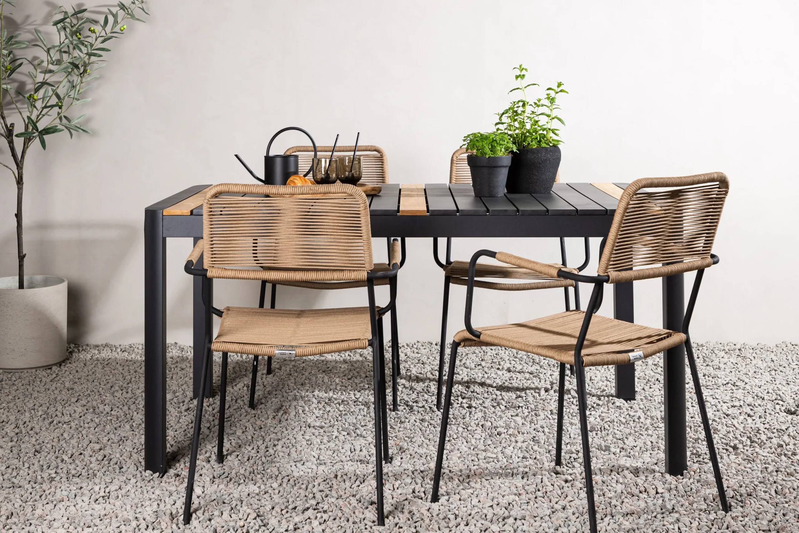 Togo & Lindos - 90×150 cm med 4 stolar - Matgrupper utomhus