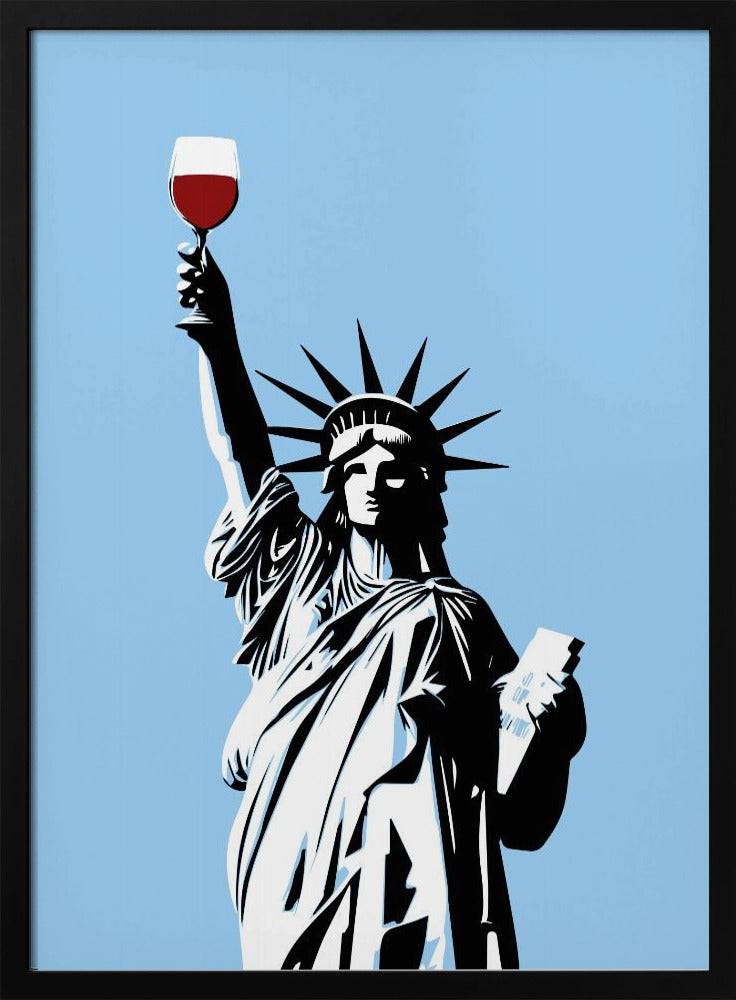 Liberty of Wine Poster - 70x100 cm / 28x40″ / Black Wood Frame
