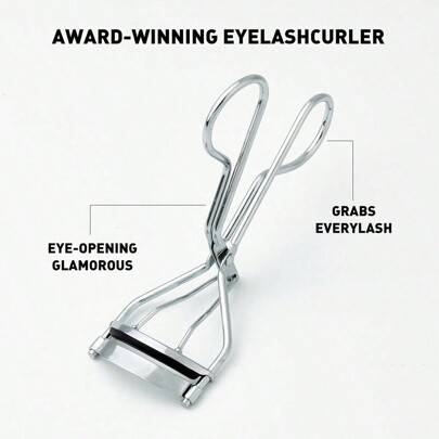1-pack ögonfransböjare - Krymper och böjer fransar för perfekt, ögoninramad lugg - Skonsam - Inkluderar ersättningsdyna Sminkverktyg Skönhet och hälsa - Silver