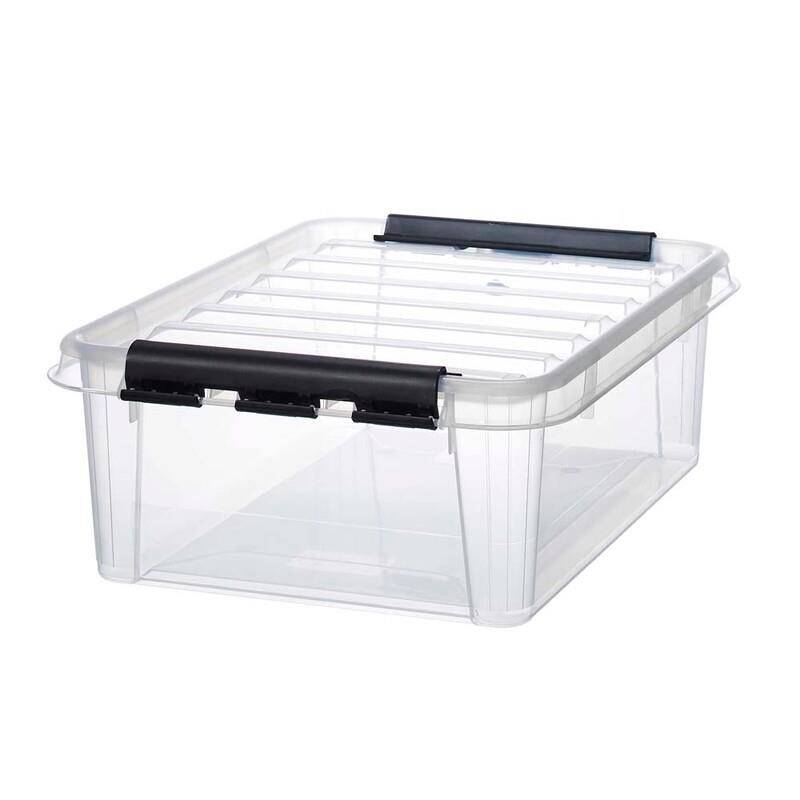 Plastkasse SmartStore Classic 24 24l m/låg 50x39x18cm pakke med 7 stk..