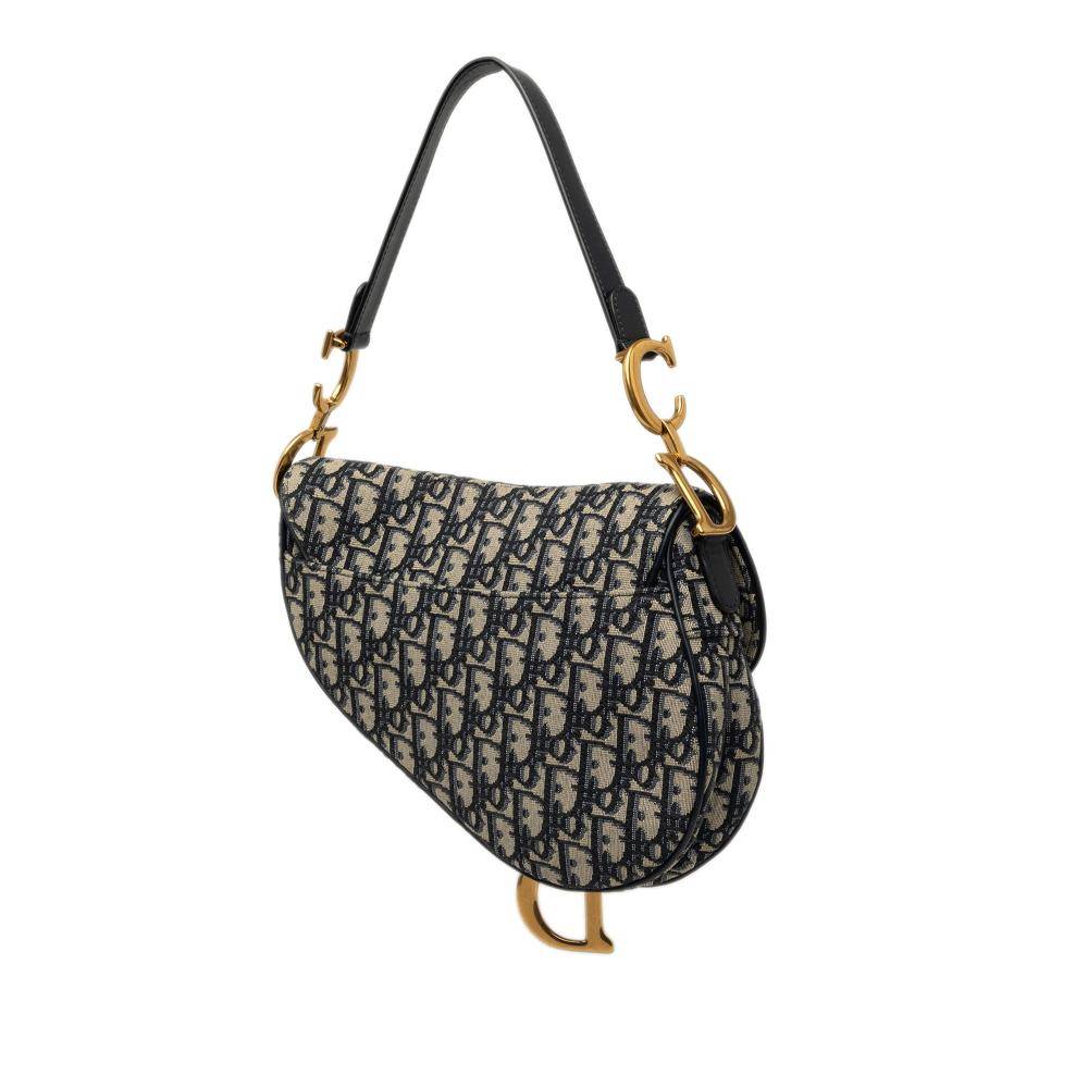 Dior Vintage Dior Saddle Bag Stl. - Dior Vintage Från Magasin - Navy (L 20cm x W 24cm x D 6cm)