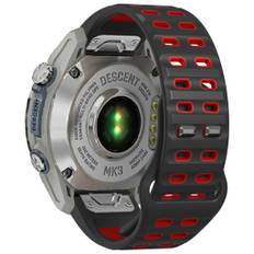 Garmin Fenix 8 47mm/7/6/6Pro etc. Tvåfärgat klockarmband i silikon - Grå/Röd
