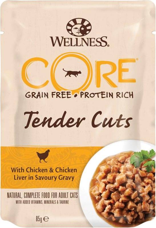 Cat Adult Core Tender Cuts Chicken & Chicken Liver in Savoury Gravy Wet