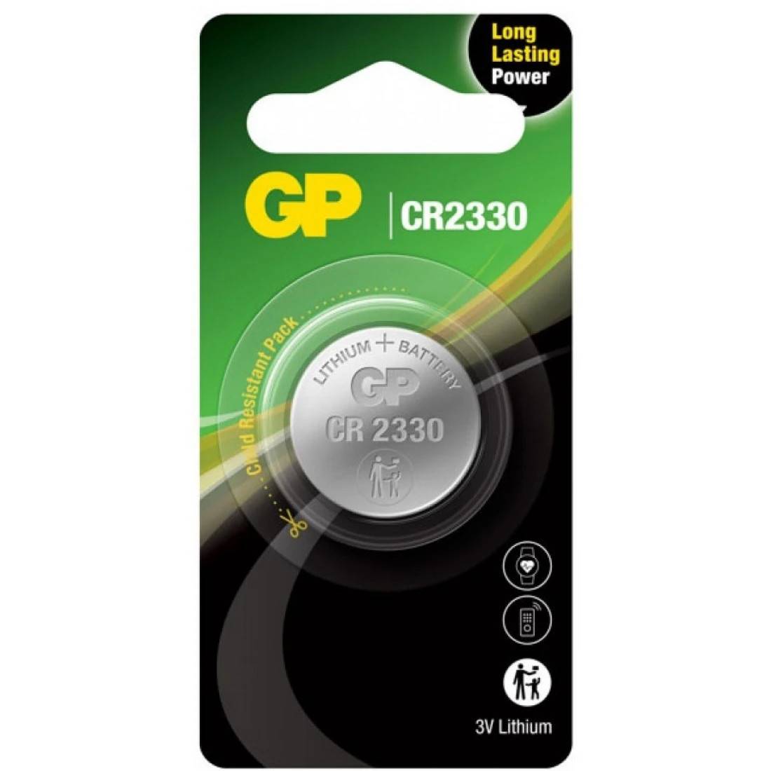 GP CR2330 Lithium Batteri 3V – Knappcellsbatteri för fjärrkontroll, bilnyckel m.m.
