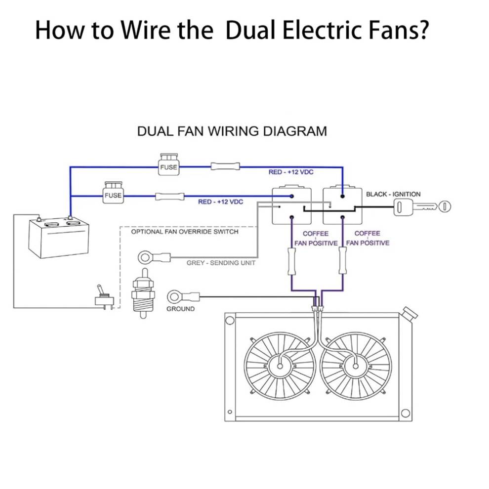 Dual Electric Fan Relay Kit 40 AMP Automotive Relay Thermostat Kit for Temperature Sensor 185 175 Off