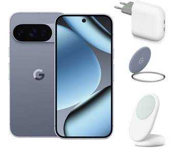 Google Pixel 10 Pro - 128GB - Moonstone + Pixel Ring Stand + Pixelsnap-laddare med ställ / Qi2 - Snow + Pixel Flex USB-C-snabbladdare / 67W - Snow