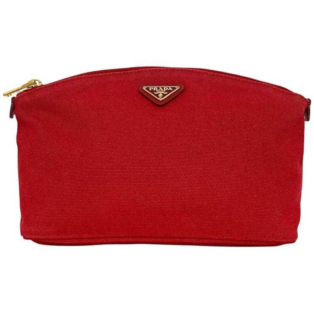 Prada Vintage Pouch Stl. - Necessär Från Magasin - Red (L 15cm x W 23.5cm x D 11cm)