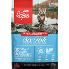 ORIJEN CAT Six Fish Diet - Kattefoder med fisk fra rå sardin, kulmule, makrel, skrubbe, stenbider og tunge. 5,4 kg. IKKE LAGERVARER.