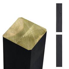 Stolpe PLUS Cubic Tvärbjälke 90x90 utan Spår Svart