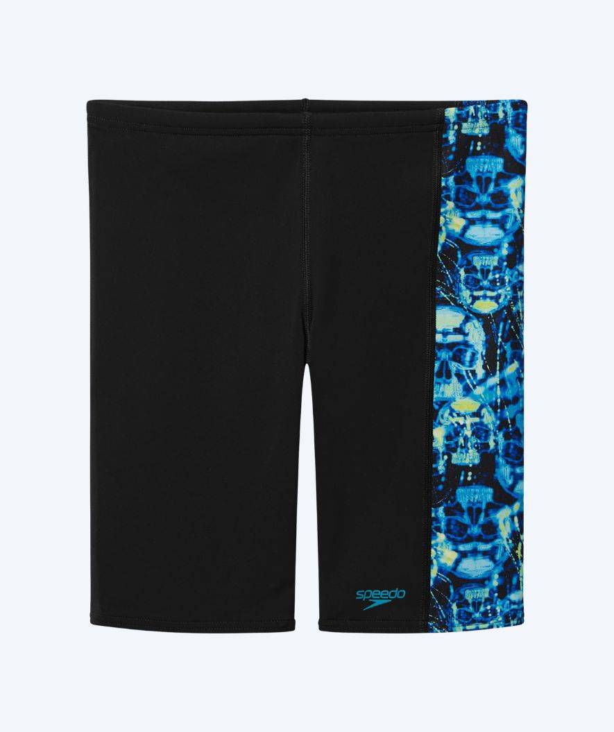 Speedo långa badbyxor för pojkar - Print Panel - Svart/Blå - Badbyxor barn (0-16 år)