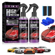 BSOON Auto Politur Auto Beschichtung Spray 2 Stück High Protection 3 in 1 Spray, Wachsspray Politur Auto Beschichtungsspray Car Shield Coating Nano Kratzer Spray Auto Reiniger